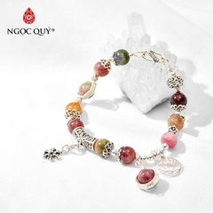 Vòng tay đá Tourmaline tự nhiên phối charm - Mẫu VC0428 - Ngọc Quý