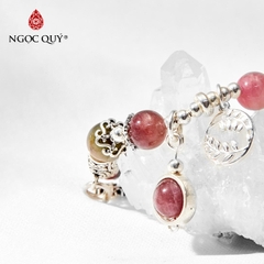 Vòng tay đá Tourmaline tự nhiên phối charm - Mẫu VC0428 - Ngọc Quý