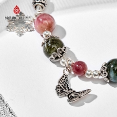 Vòng tay đá Tourmaline tự nhiên phối charm - Mẫu VC0429 - Ngọc Quý