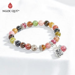 Vòng tay đá Tourmaline tự nhiên phối charm - Mẫu VC0432 - Ngọc Quý