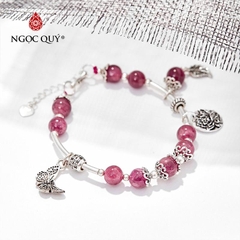 Vòng tay đá Tourmaline tự nhiên phối charm - Mẫu VC0436 - Ngọc Quý
