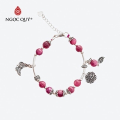 Vòng tay đá Tourmaline tự nhiên phối charm - Mẫu VC0436 - Ngọc Quý