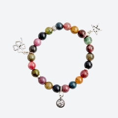 Vòng tay đá Tourmaline tự nhiên phối charm - Mẫu VC0438  - Ngọc Quý