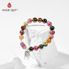 Vòng tay đá Tourmaline tự nhiên phối charm - Mẫu VC0441 - Ngọc Quý