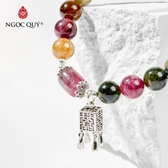 Vòng tay đá Tourmaline tự nhiên phối charm - Mẫu VC0441 - Ngọc Quý