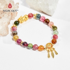 Vòng tay đá Tourmaline tự nhiên phối charm - Mẫu VC0442 - Ngọc Quý