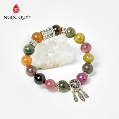 Vòng tay đá Tourmaline tự nhiên phối charm - Mẫu VC0445 - Ngọc Quý