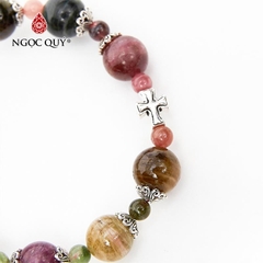 Vòng tay đá Tourmaline tự nhiên phối charm - Mẫu VC0449 - Ngọc Quý