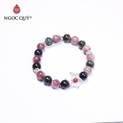 Vòng tay đá Tourmaline tự nhiên phối charm - Mẫu VC0452 - Ngọc Quý