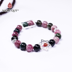 Vòng tay đá Tourmaline tự nhiên phối charm - Mẫu VC0452 - Ngọc Quý