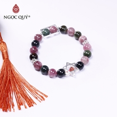 Vòng tay đá Tourmaline tự nhiên phối charm - Mẫu VC0452 - Ngọc Quý