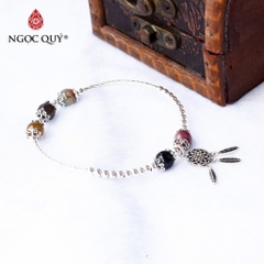 Vòng tay đá Tourmaline tự nhiên phối charm - Mẫu VC0453 - Ngọc Quý