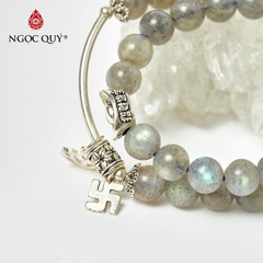 Vòng tay đá Xà cừ tự nhiên phối charm - Mẫu VC0464 - Ngọc Quý
