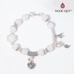Vòng tay đá Thạch anh tự nhiên phối charm - Mẫu VC0476 - Ngọc Quý