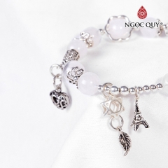 Vòng tay đá Thạch anh tự nhiên phối charm - Mẫu VC0476 - Ngọc Quý