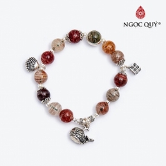 Vòng tay đá Thạch anh tự nhiên phối charm - Mẫu VC0484 - Ngọc Quý