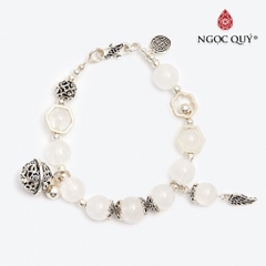 Vòng tay đá Thạch anh tự nhiên phối charm - Mẫu VC0487 - Ngọc Quý