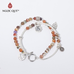 Vòng tay đá Thạch anh tự nhiên phối charm - Mẫu VC0494 - Ngọc Quý