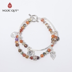 Vòng tay đá Thạch anh tự nhiên phối charm - Mẫu VC0494 - Ngọc Quý