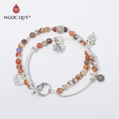 Vòng tay đá Thạch anh tự nhiên phối charm - Mẫu VC0494 - Ngọc Quý