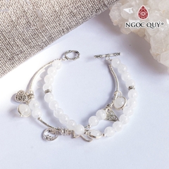 Vòng tay đá Thạch anh tự nhiên phối charm - Mẫu VC0495 - Ngọc Quý