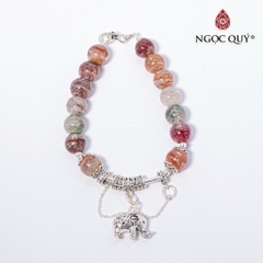 Vòng tay đá Thạch anh tự nhiên phối charm - Mẫu VC0496 - Ngọc Quý