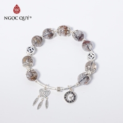 Vòng tay đá Thạch anh tự nhiên phối charm - Mẫu VC0506 - Ngọc Quý