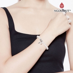 Vòng tay đá Thạch anh tự nhiên phối charm - Mẫu VC0502 - Ngọc Quý