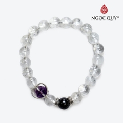 Vòng tay đá Thạch anh tự nhiên phối charm - Mẫu VC0503 - Ngọc Quý
