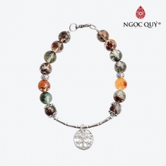 Vòng tay đá Thạch anh tự nhiên phối charm - Mẫu VC0512 - Ngọc Quý