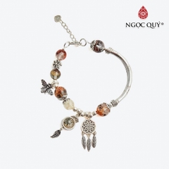 Vòng tay đá Thạch anh tự nhiên phối charm - Mẫu VC0513 - Ngọc Quý