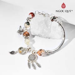 Vòng tay đá Thạch anh tự nhiên phối charm - Mẫu VC0513 - Ngọc Quý