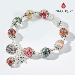 Vòng tay đá Thạch anh tự nhiên phối charm - Mẫu VC0516 - Ngọc Quý