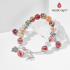 Vòng tay đá Thạch anh tự nhiên phối charm - Mẫu VC0517 - Ngọc Quý