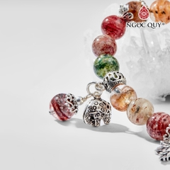 Vòng tay đá Thạch anh tự nhiên phối charm - Mẫu VC0517 - Ngọc Quý