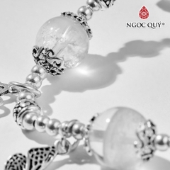 Vòng tay đá Thạch anh tự nhiên phối charm - Mẫu VC0518 - Ngọc Quý