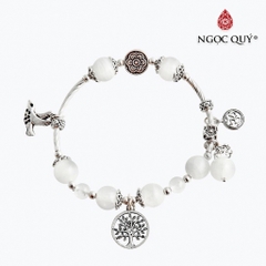 Vòng tay đá Thạch anh tự nhiên phối charm - Mẫu VC0519 - Ngọc Quý