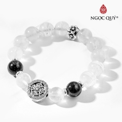 Vòng tay đá Thạch anh tự nhiên phối charm - Mẫu VC0520 - Ngọc Quý