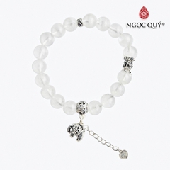 Vòng tay đá Thạch anh tự nhiên phối charm - Mẫu VC0521 - Ngọc Quý