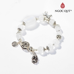 Vòng tay đá Thạch anh tự nhiên phối charm - Mẫu VC0525 - Ngọc Quý