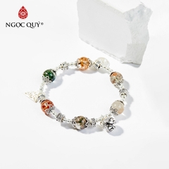 Vòng tay đá Thạch anh tự nhiên phối charm - Mẫu VC0526 - Ngọc Quý