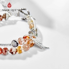 Vòng tay đá Thạch anh tự nhiên phối charm - Mẫu VC0527 - Ngọc Quý