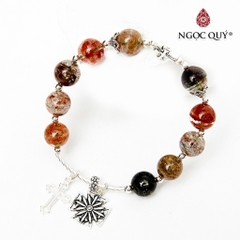 Vòng tay đá Thạch anh tự nhiên phối charm - Mẫu VC0537 - Ngọc Quý