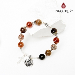 Vòng tay đá Thạch anh tự nhiên phối charm - Mẫu VC0537 - Ngọc Quý
