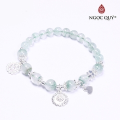 Vòng tay đá Thạch anh tự nhiên phối charm - Mẫu VC0539 - Ngọc Quý