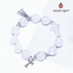 Vòng tay đá Thạch anh tự nhiên phối charm - Mẫu VC0541 - Ngọc Quý