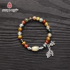 Vòng tay đá Thạch anh tự nhiên phối charm - Mẫu VC0547 - Ngọc Quý