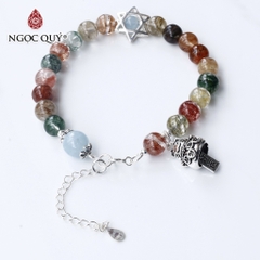 Vòng tay đá Thạch anh tự nhiên phối charm - Mẫu VC0482 - Ngọc Quý