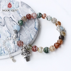 Vòng tay đá Thạch anh tự nhiên phối charm - Mẫu VC0482 - Ngọc Quý