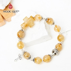 Vòng tay đá Thạch anh tự nhiên phối charm - Mẫu VC0553 - Ngọc Quý